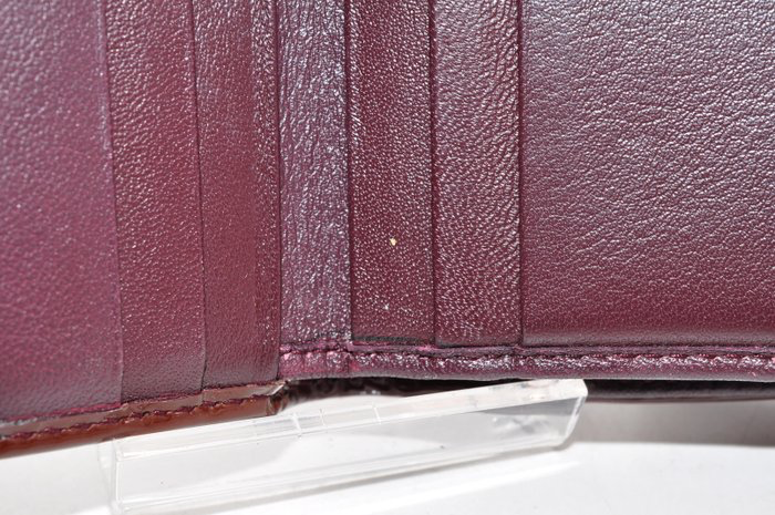 Salvatore Ferragamo Burgundy Patent Leather Bars Bow Long Wallet