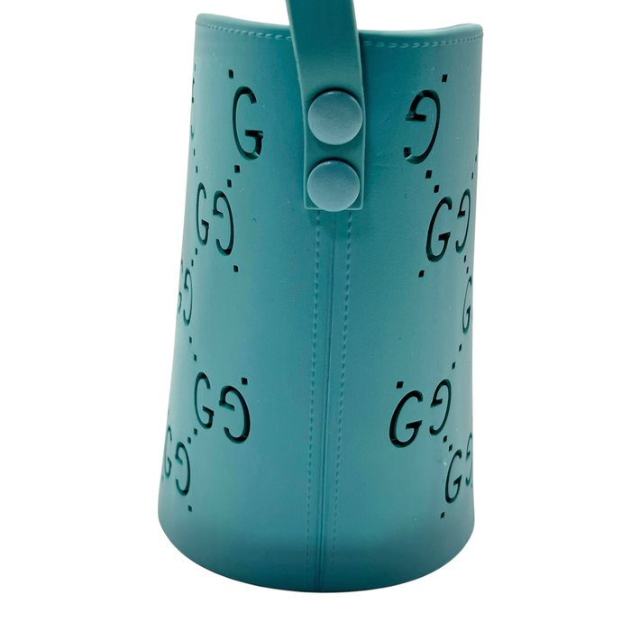 Gucci Turquoise GG Embossed Rubber/ Silicone Bucket Bag