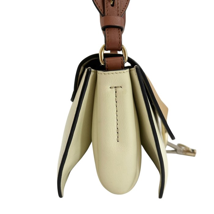 Chloé Faye Shoulder Bag – Beige Leather and Gold-Tone Hardware