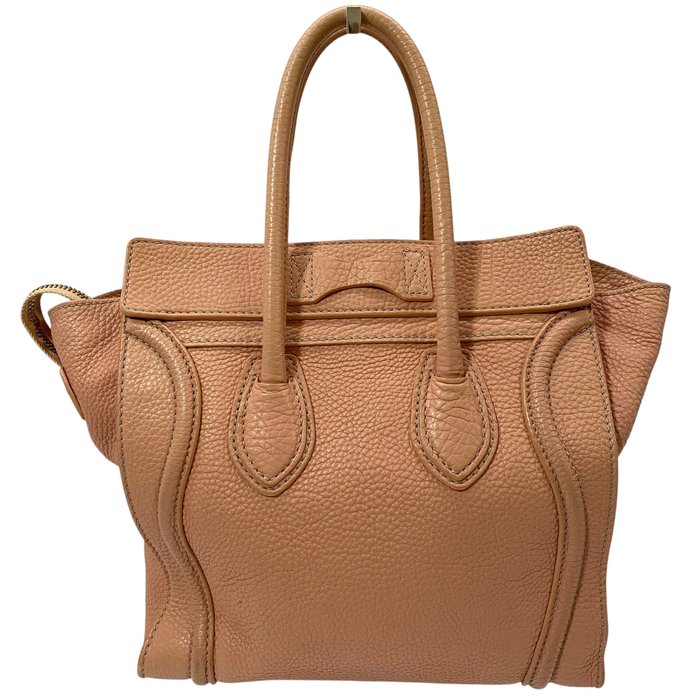 Céline Luggage  Pink and Beige Leather Handbag