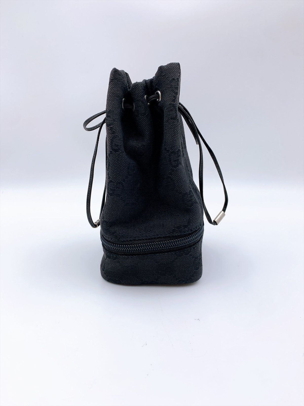 Gucci Monogram Canvas Mini Drawstring pouch – Black