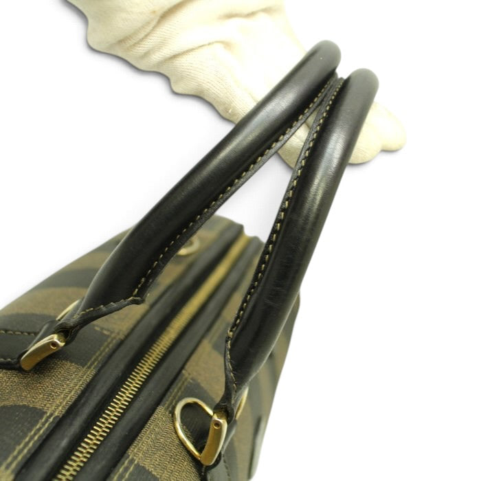 Fendi Pecan Vintage Handbag –black/brown Pequin stripe pattern