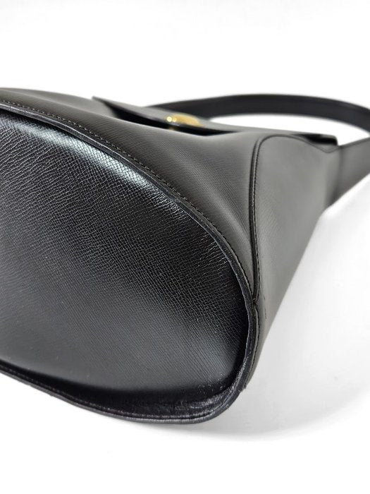 Christian Dior Vintage Black Leather Shoulder Bag