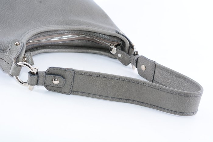 Salvatore Ferragamo Grey Leather Shoulder Bag