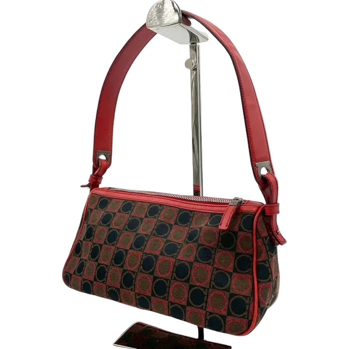Salvatore Ferragamo Vintage Gancini Handbag – Canvas and Red Leather
