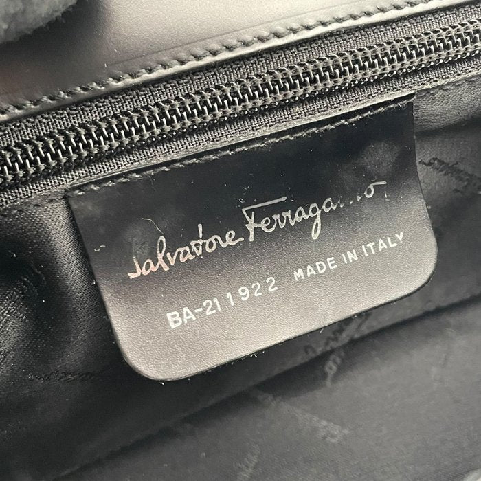 Salvatore Ferragamo Vara Bow Leather Mini Handbag in Black