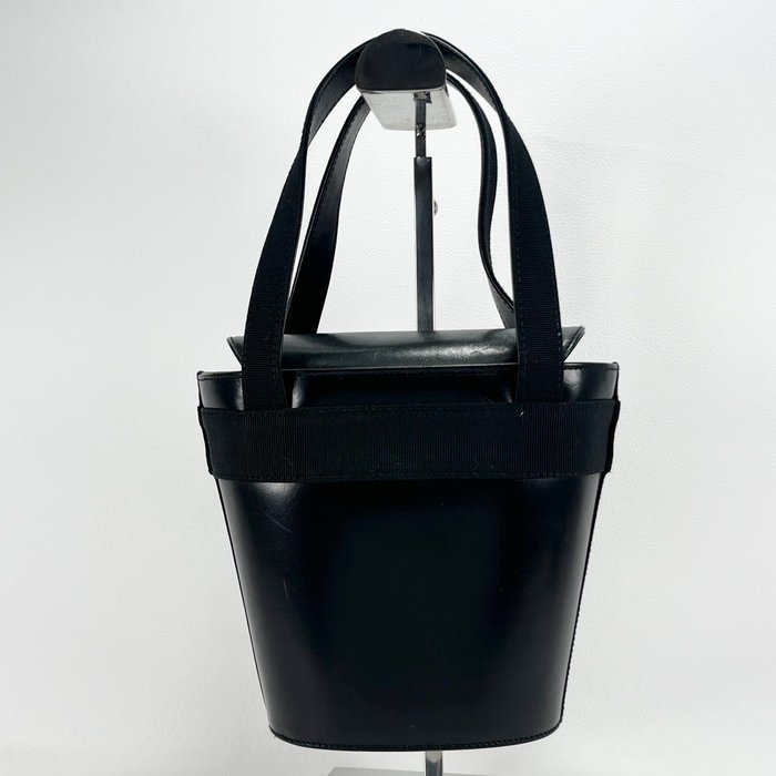 Salvatore Ferragamo Black Leather Vara Ribbon Handbag