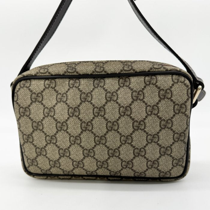 Gucci GG Supreme Front-Zip Crossbody Bag – Beige & Brown