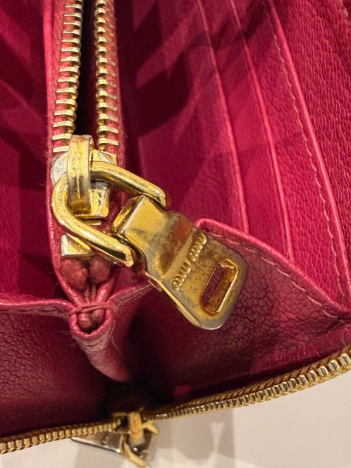Miu Miu Zip-Around Wallet rose