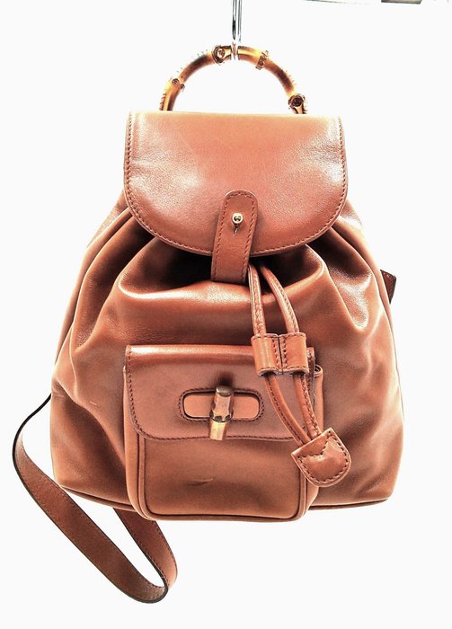 Gucci Bamboo Brown Leather Backpack