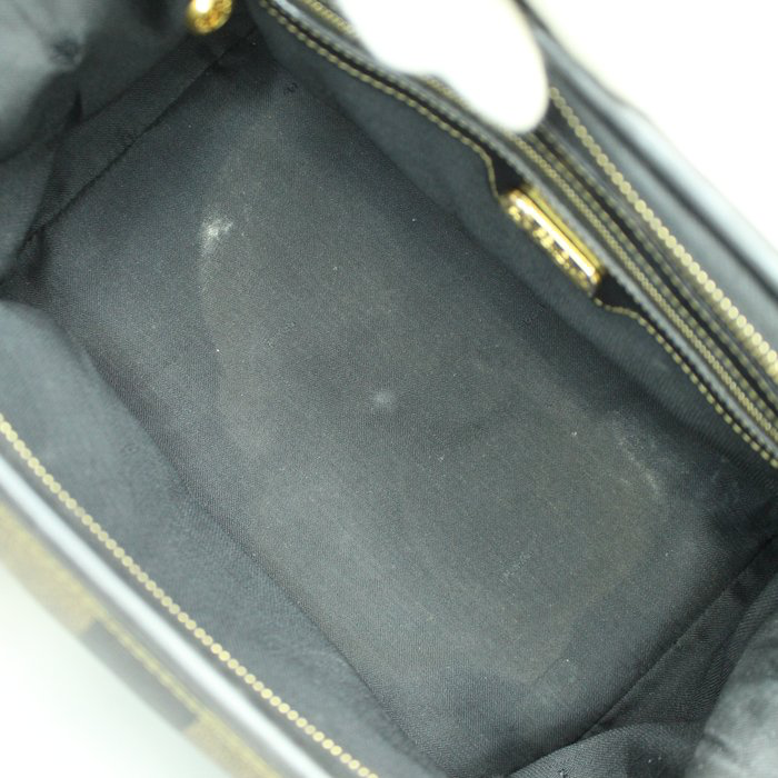 Fendi Pecan Vintage Handbag –black/brown Pequin stripe pattern