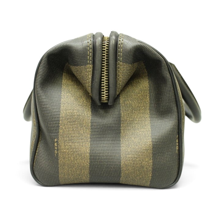 Fendi Pecan Vintage Handbag –black/brown Pequin stripe pattern