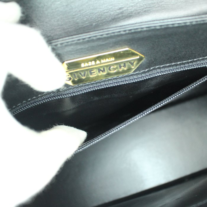 Givenchy Vintage Black Leather Handbag -gold hardware