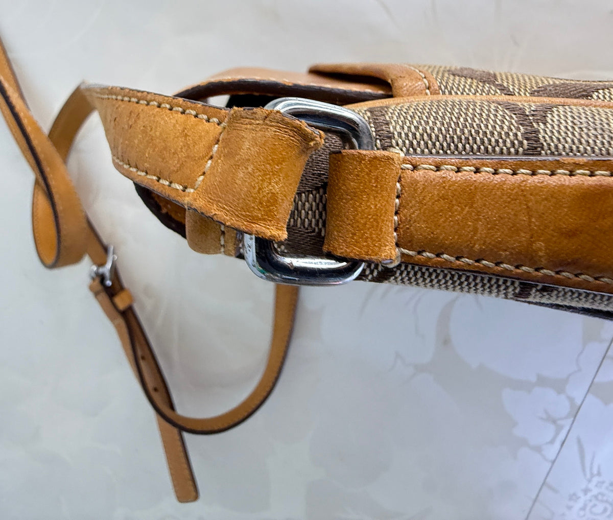Coach Signature Canvas Crossbody Bag with Leather Flap & Buckle