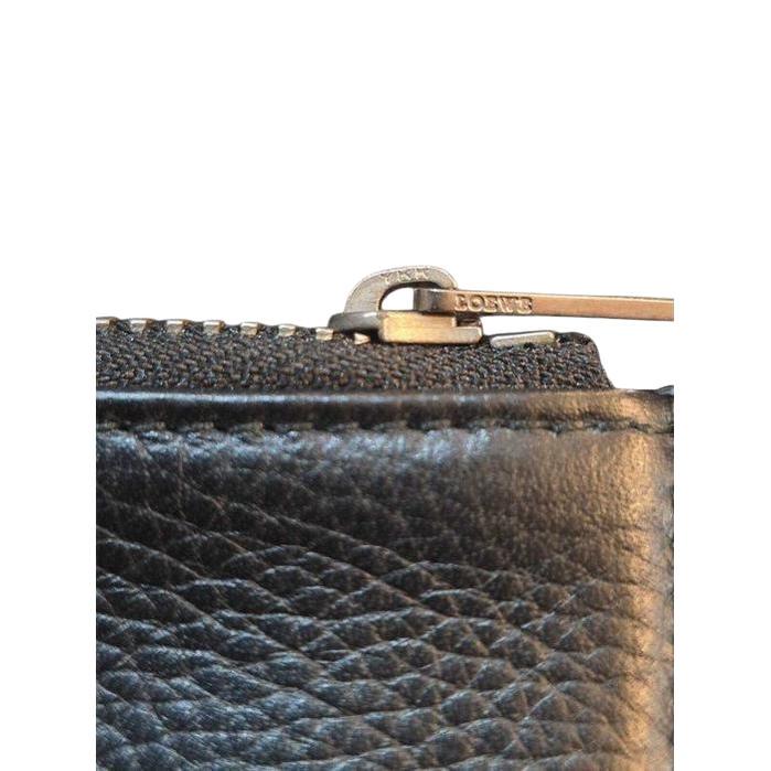 Loewe x Junya Watanabe black and tartan wool mini wallet with premium denim details.