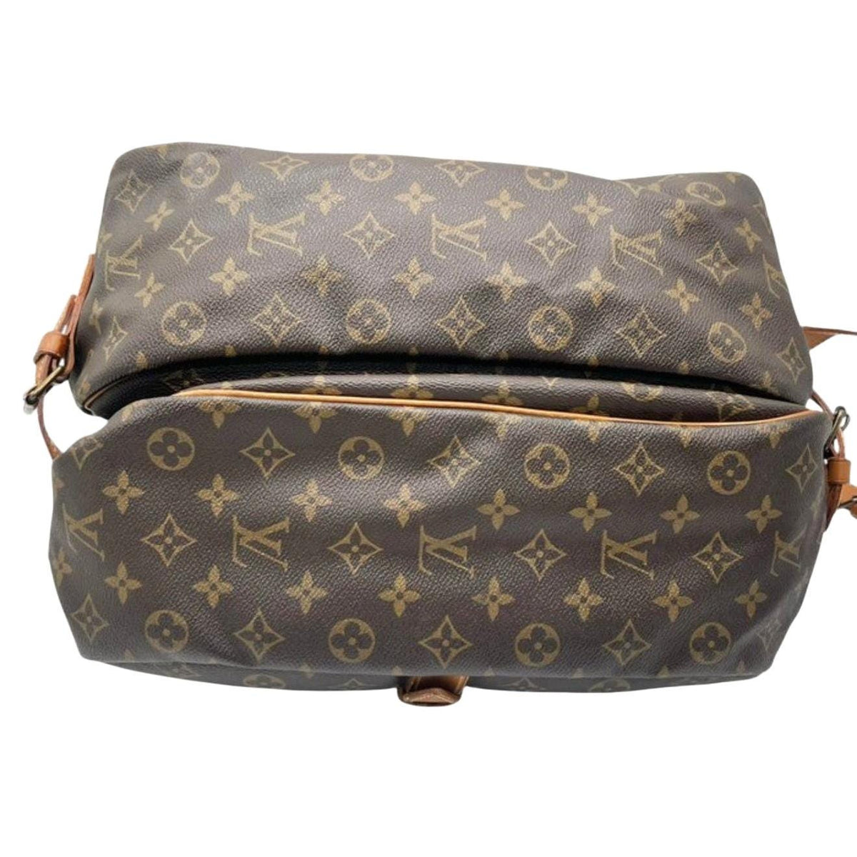 Louis Vuitton brown messenger bag Monogram canvas with vachetta leather trims and gold hardware.
