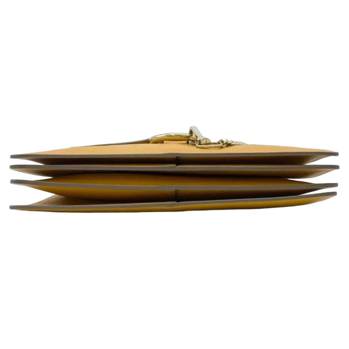 Chloè yellow messenger bag with gold-tone ring, suede and leather textures.
