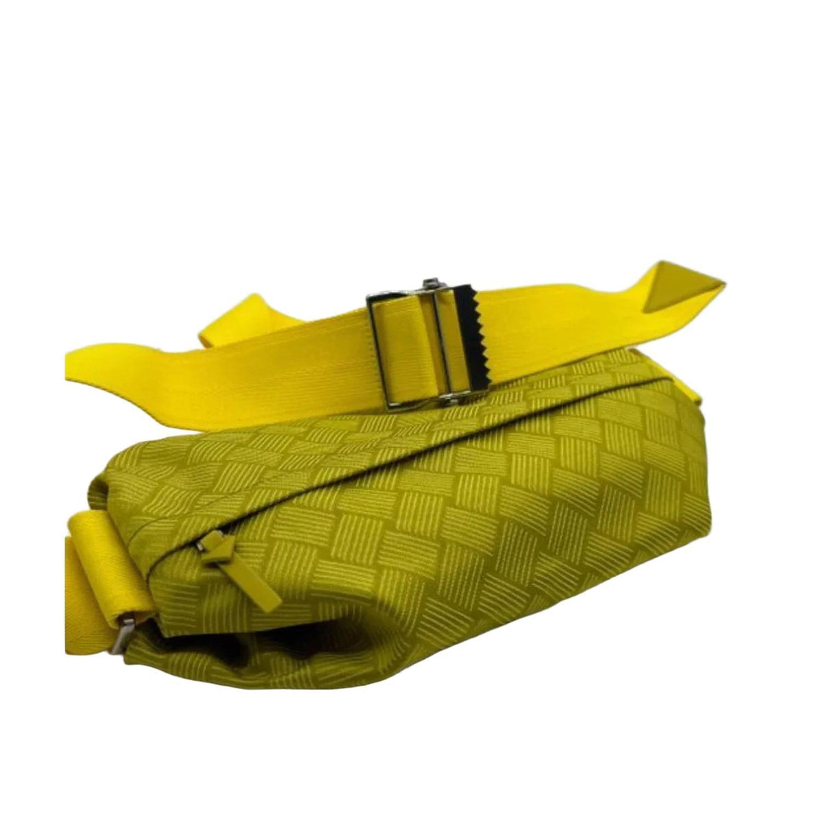 Bottega Veneta yellow fanny pack canvas and leather blend with sleek compact design.