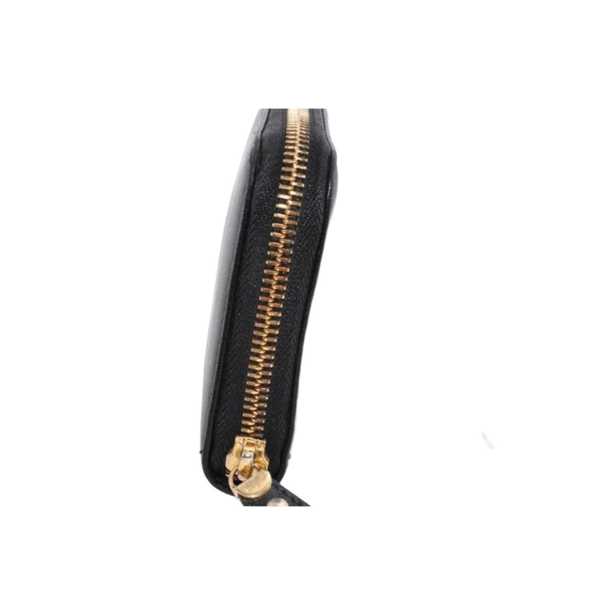 Salvatore Ferragamo cream and pink leather wallet with gold Gancini logo and zip-around design.