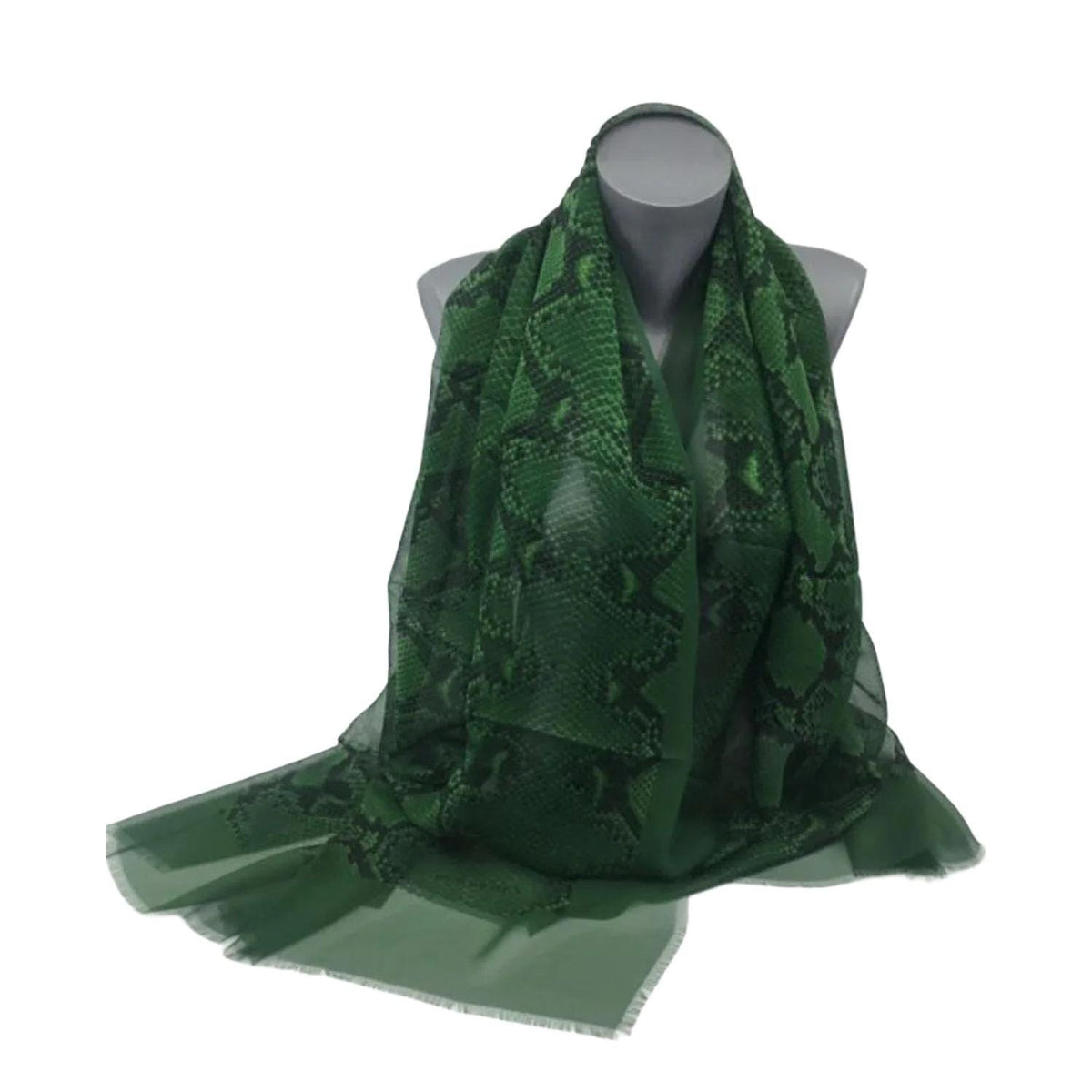 Burberry green silk scarf with delicate fringed edges and vibrant hue.