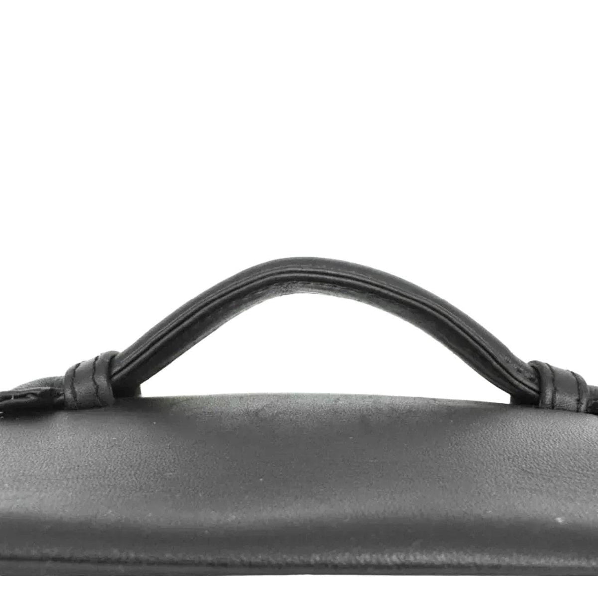 Chanel black bicolore vanity case with gold-tone hardware and iconic stitching details.