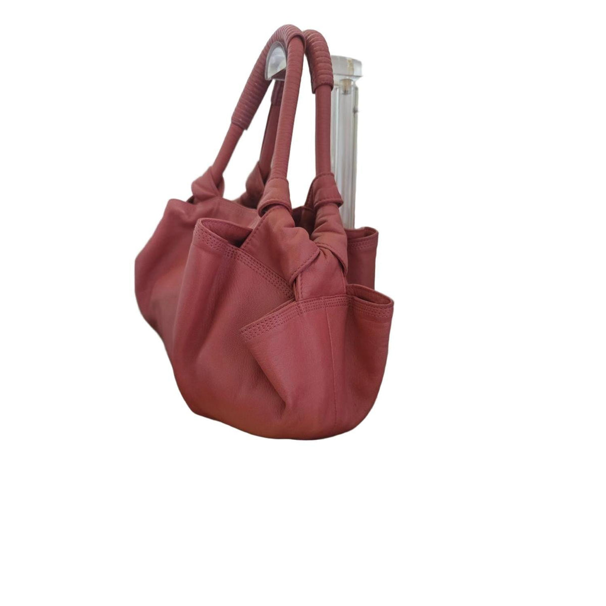 Loewe pink Aire handbag soft Nappa leather with iconic Anagram logo.