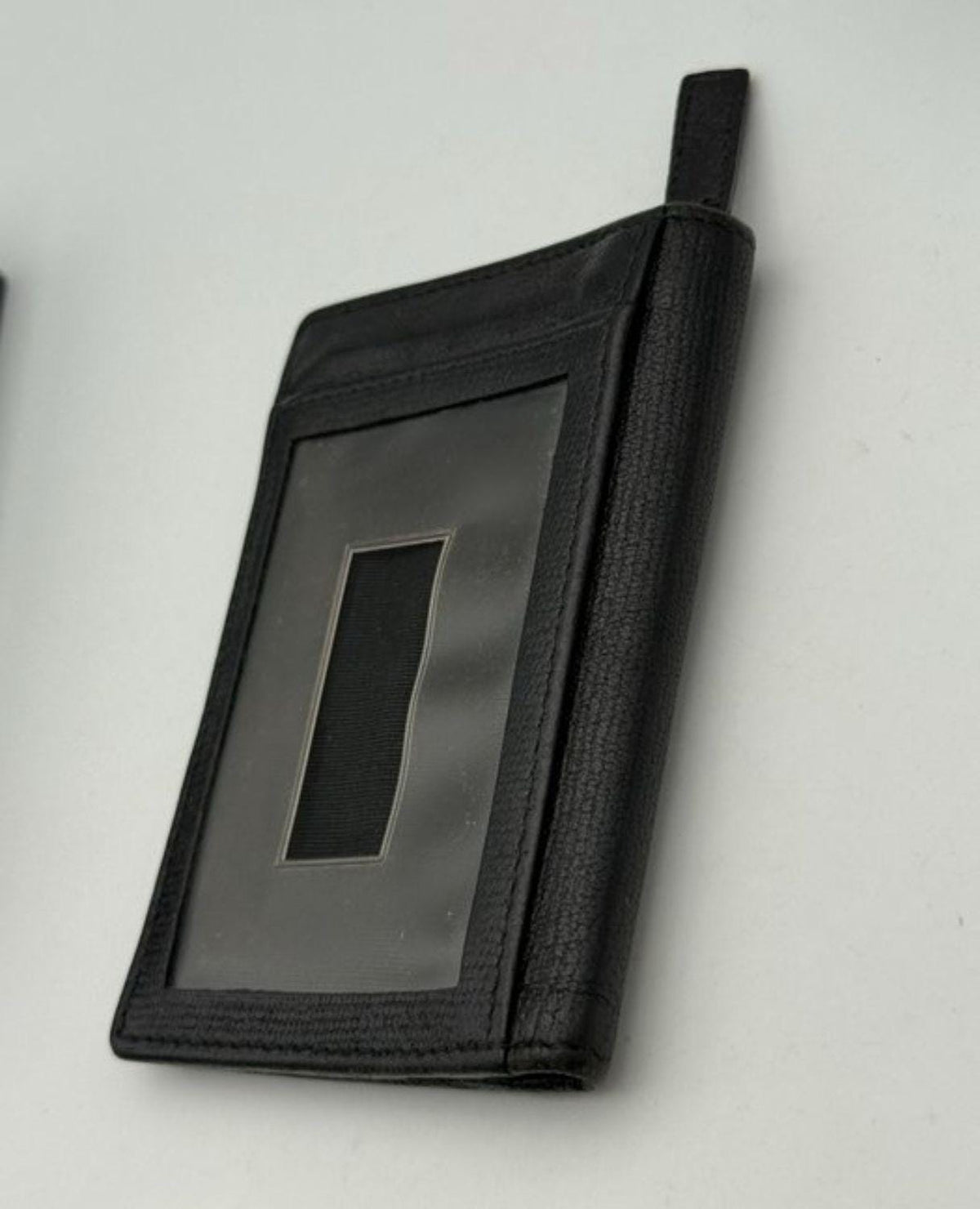 Yves Saint Laurent black card case buttery leather iconic 'Y' stitching detail