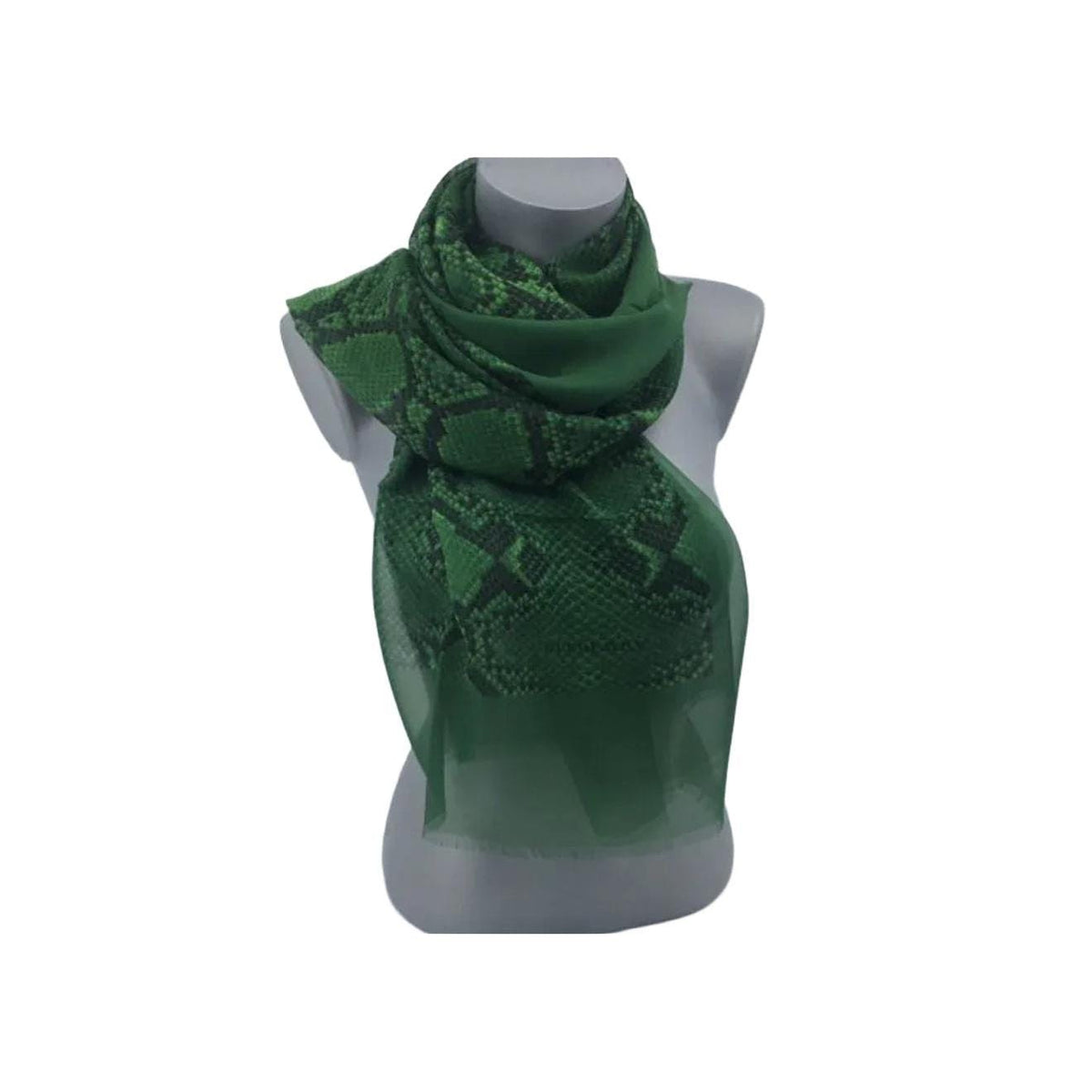 Burberry green silk scarf with delicate fringed edges and vibrant hue.