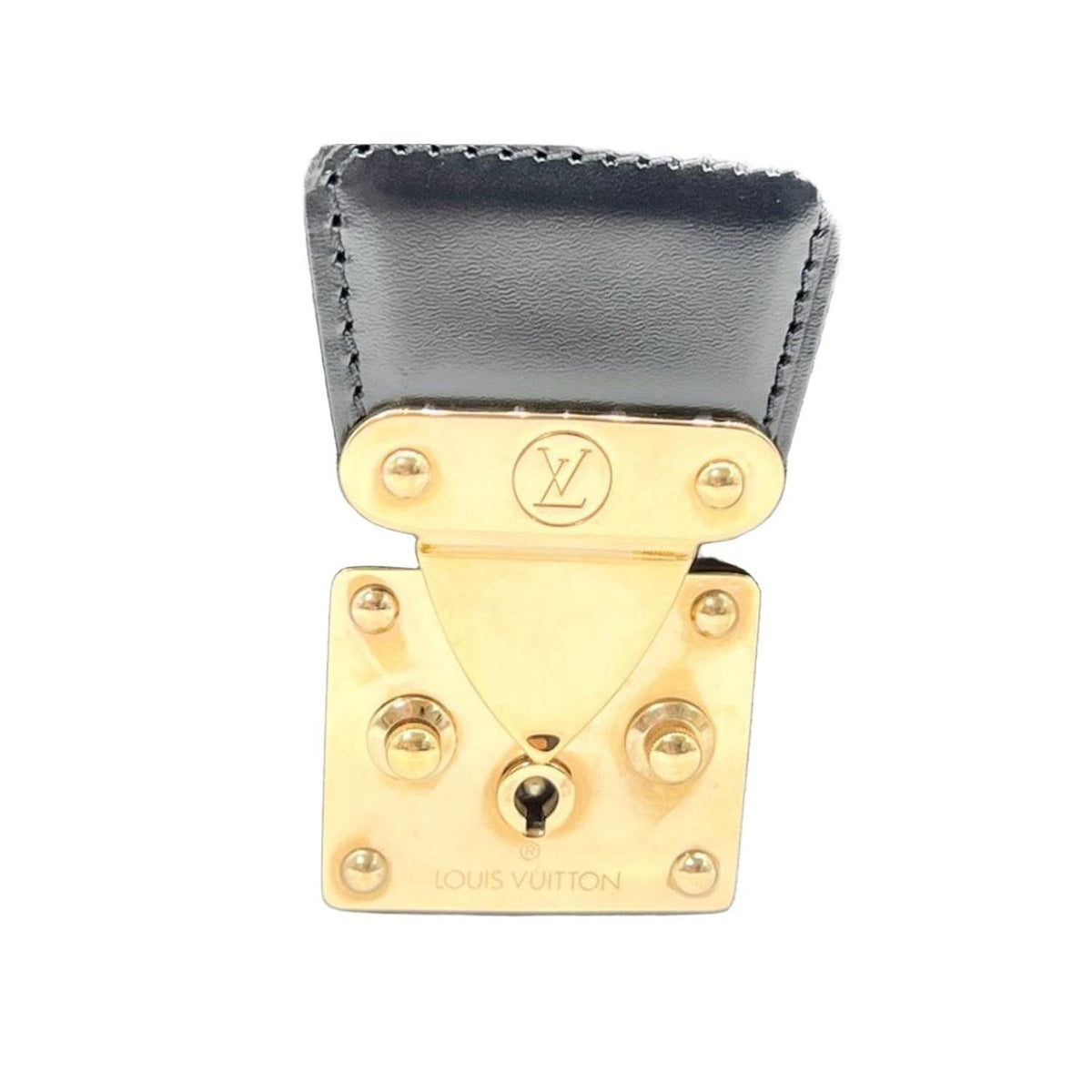 Louis Vuitton black clutch textured Epi leather gold-plated hardware vintage style