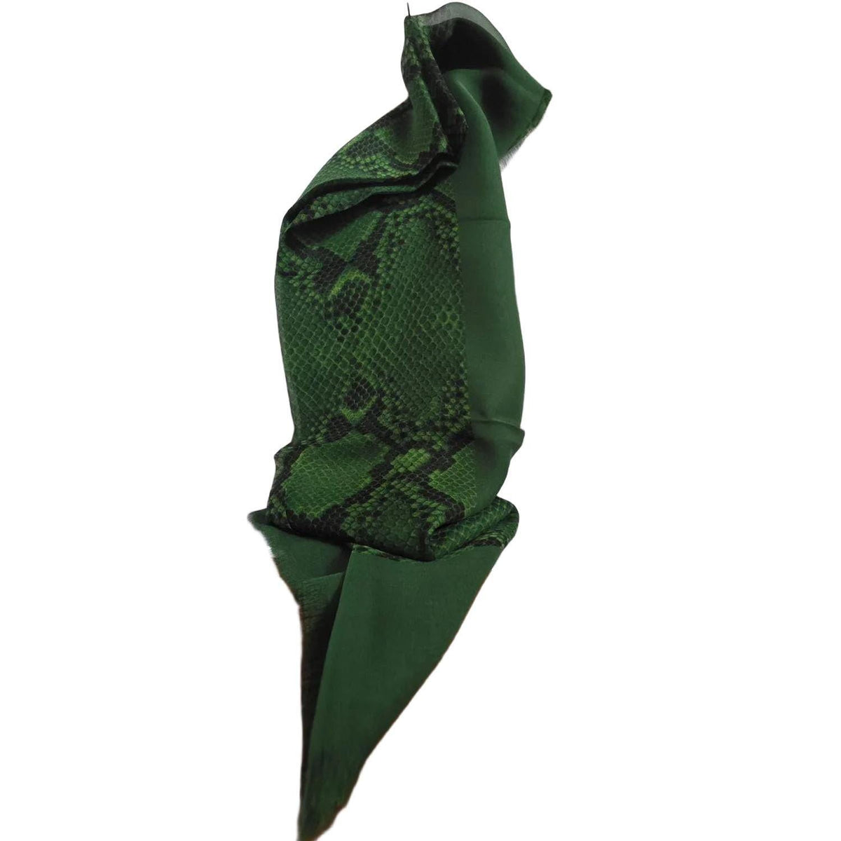 Burberry green silk scarf with delicate fringed edges and vibrant hue.