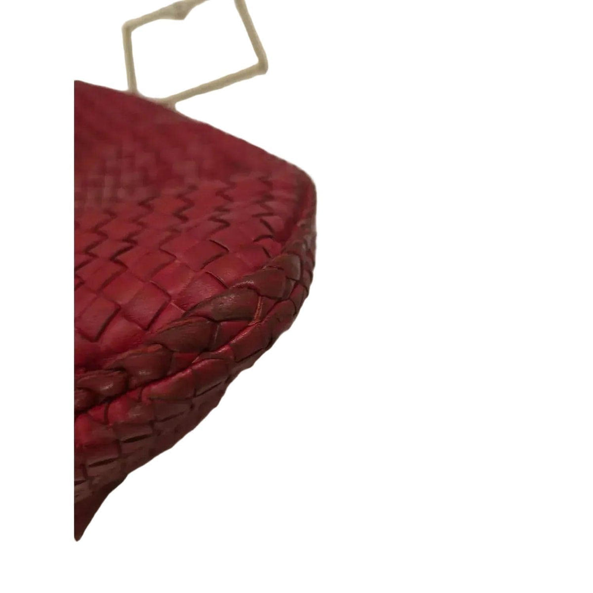 Bottega Veneta red hobo bag Intrecciato braided pattern soft lambskin leather.