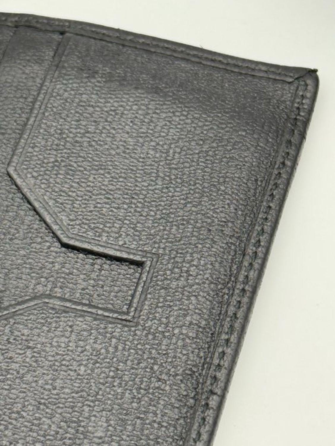 Yves Saint Laurent black card case buttery leather iconic 'Y' stitching detail
