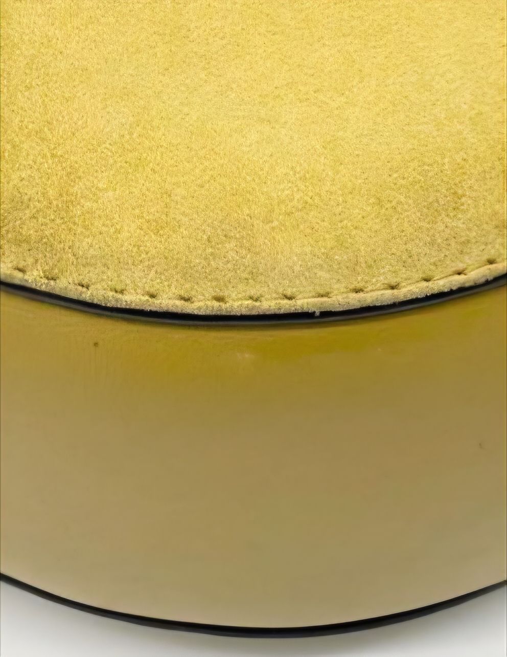 Chloè yellow suede messenger bag with gold-plated hardware and smooth leather accents.