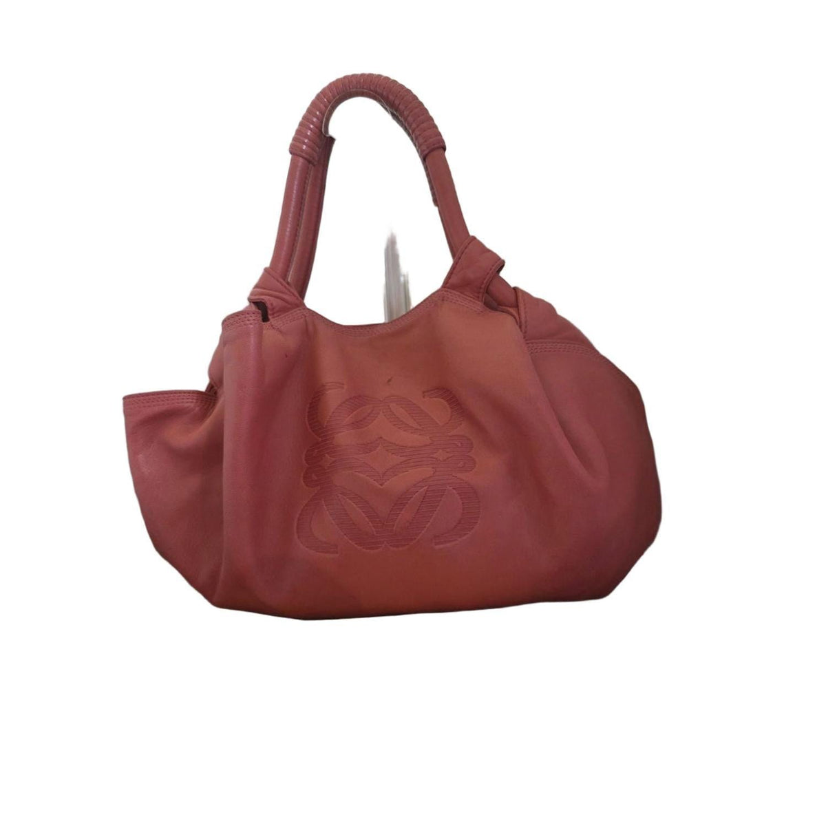 Loewe pink Aire handbag soft Nappa leather with iconic Anagram logo.