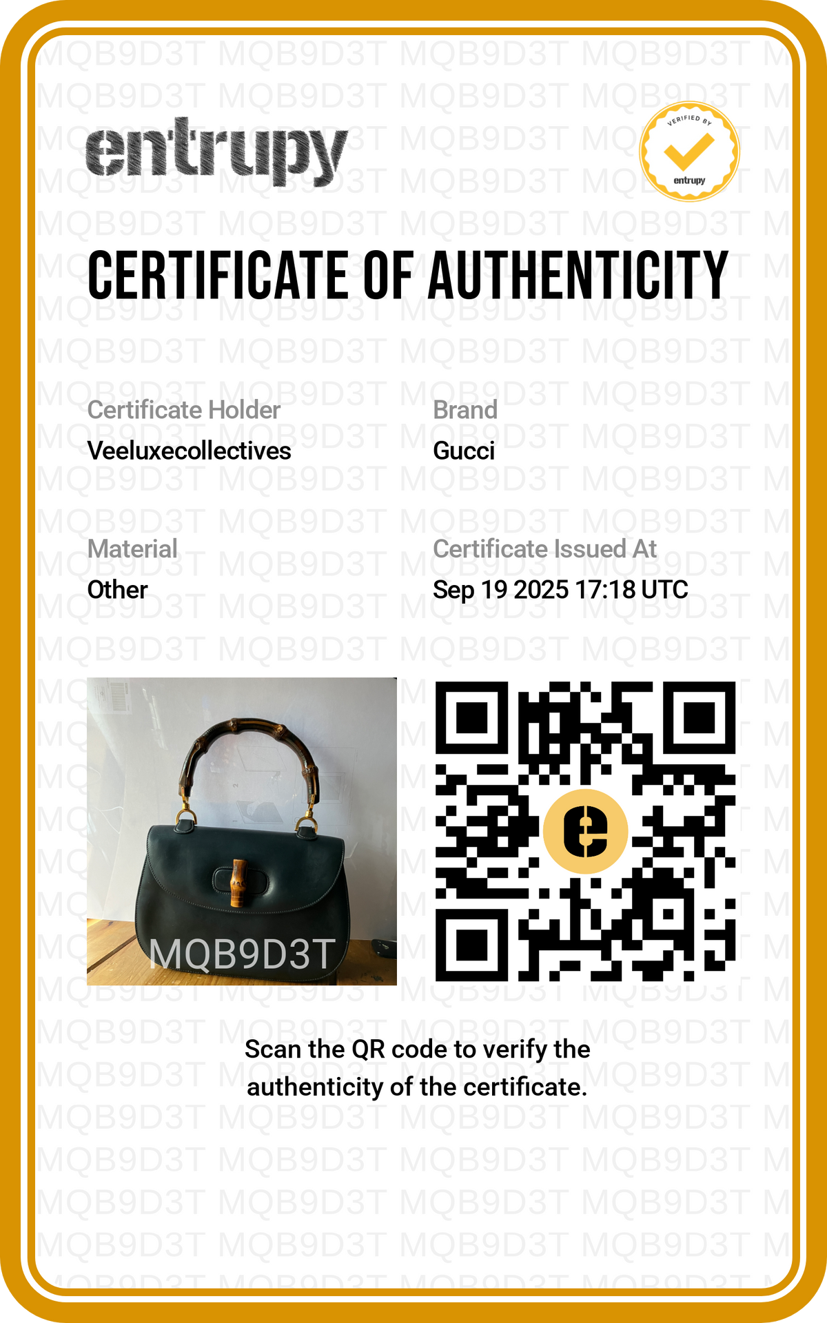 Gucci 1947 Black Leather Bamboo-Handle Handbag