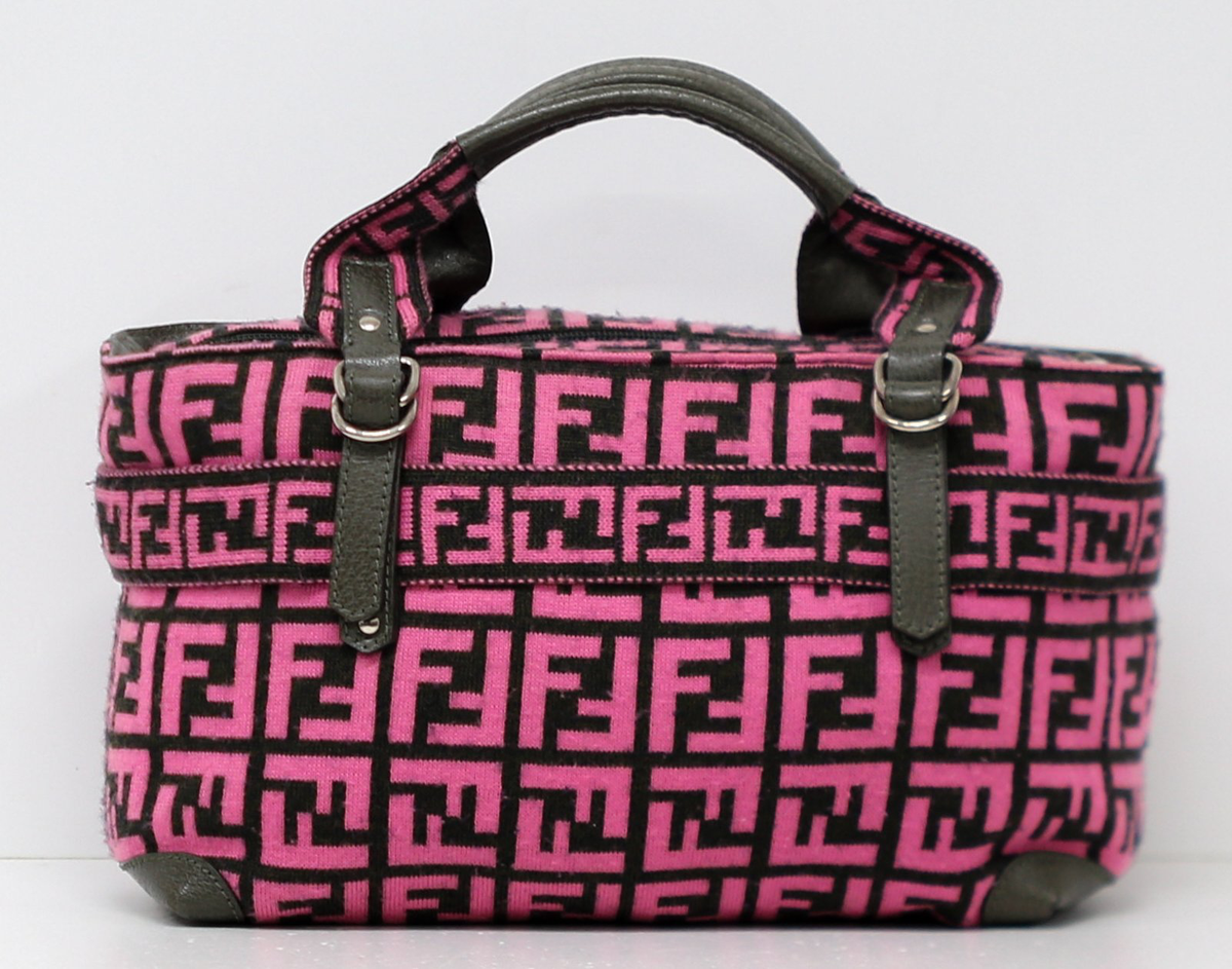 Fendi Black & Pink Wool Monogram Handbag – Dustbag