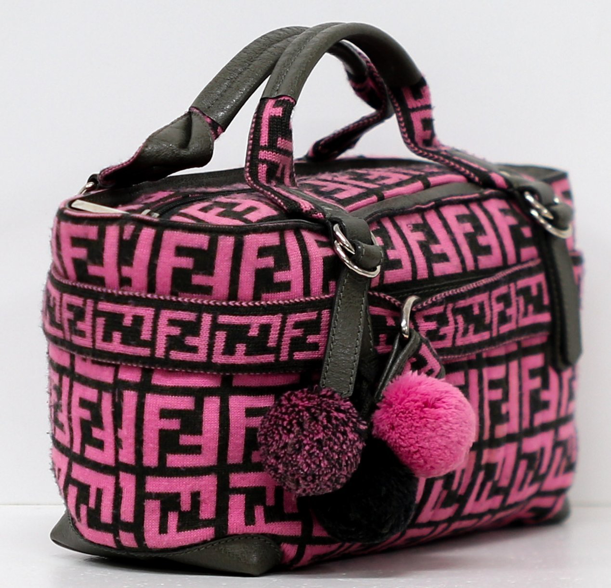 Fendi Black & Pink Wool Monogram Handbag – Dustbag