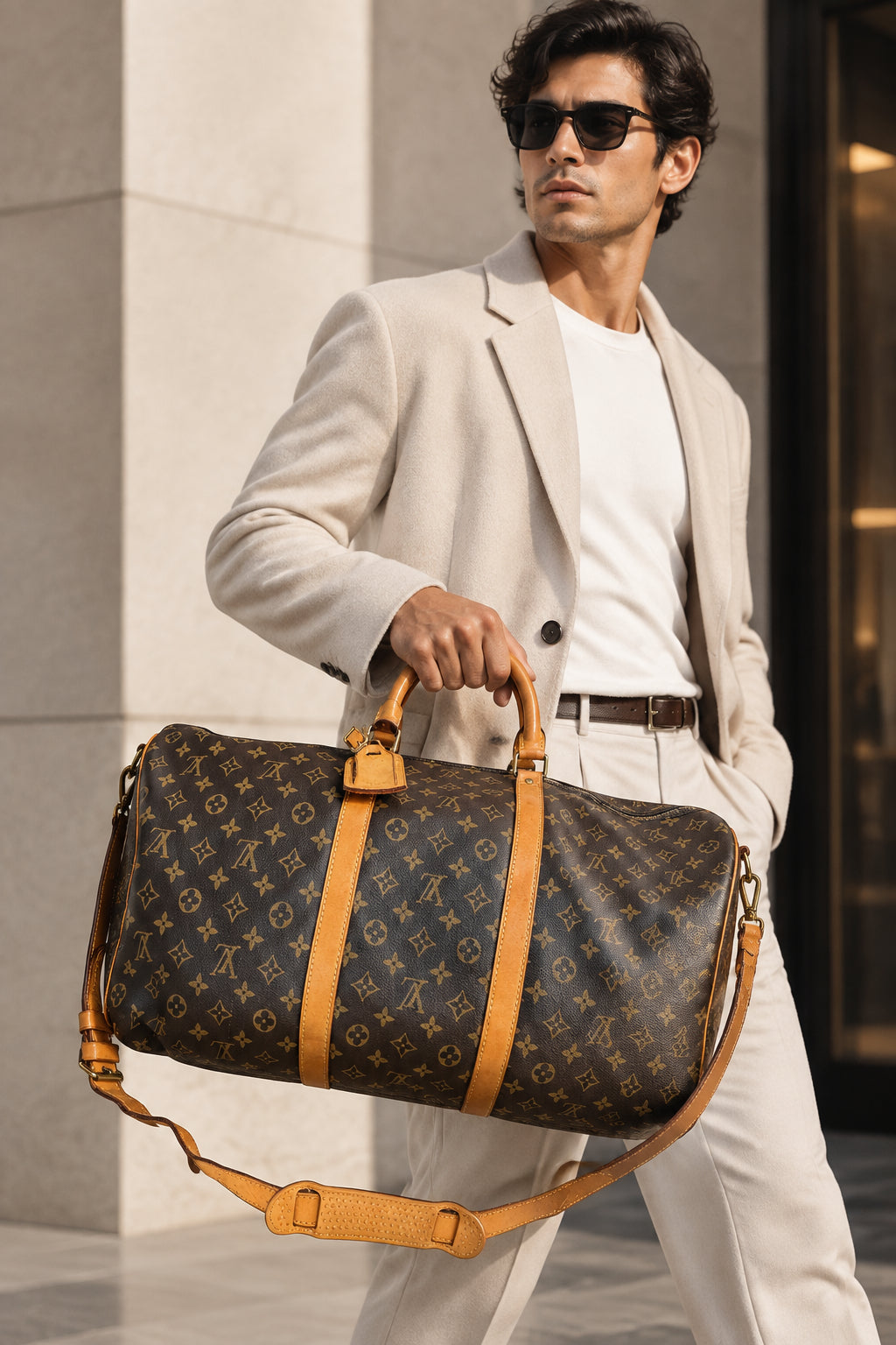 Louis Vuitton Keepall Bandoulière 60 Monogram Travel Bag