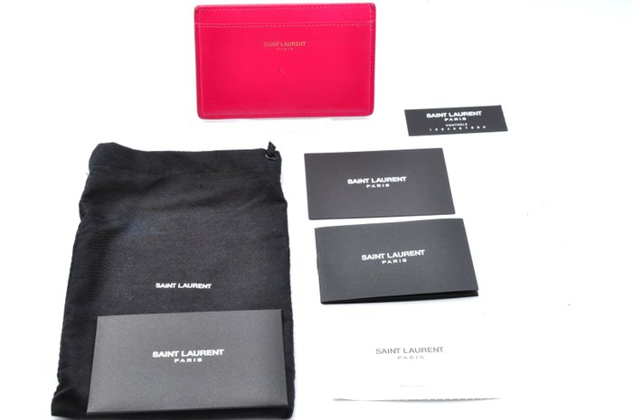 Yves Saint Laurent Pink Smooth Leather Card Holder Luxury Wallet