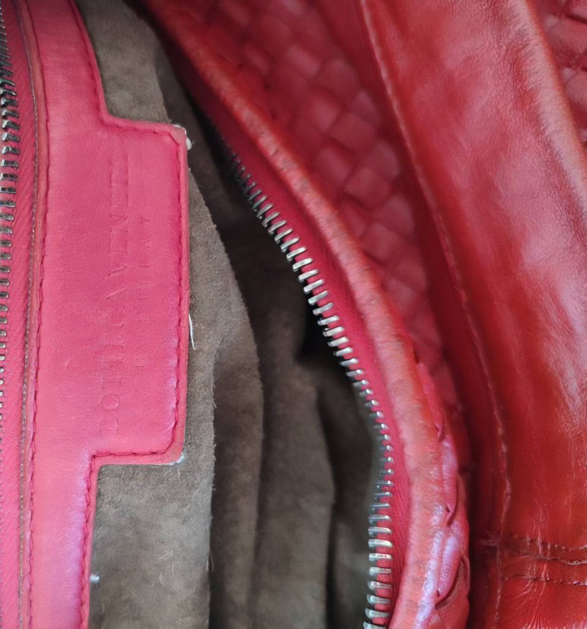 Bottega Veneta Antheia Dark Red Intrecciato Lambskin Hobo Bag
