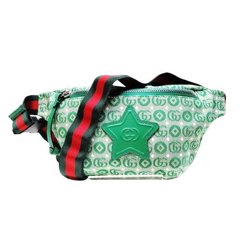 Gucci Green Kids GG Canvas Star Waist/Belt Bag