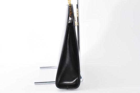 Salvatore Ferragamo Black Leather Crossbody Bag Gold HW