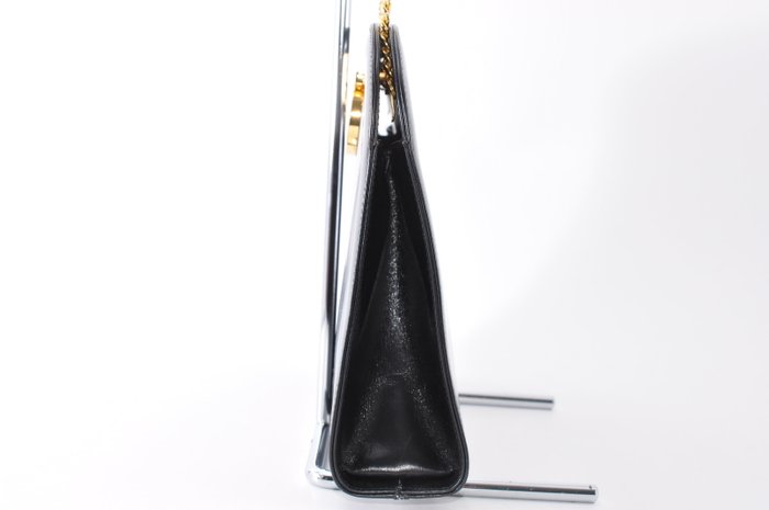 Salvatore Ferragamo Black Leather Crossbody Bag Gold HW