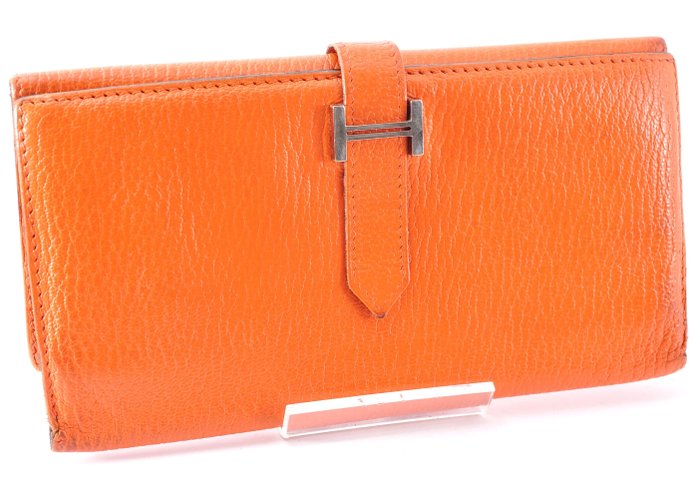 Hermès Béarn Wallet Orange Leather Long Wallet