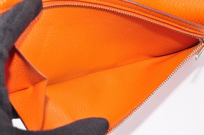 Hermès Béarn Wallet Orange Leather Long Wallet