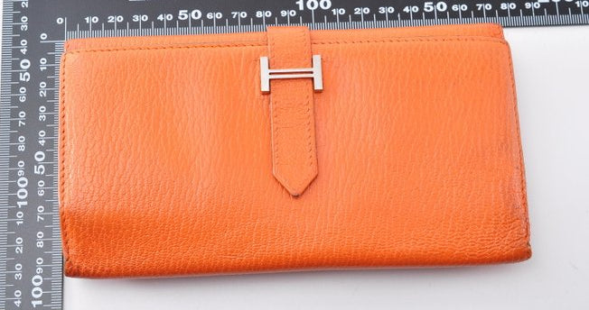Hermès Béarn Wallet Orange Leather Long Wallet
