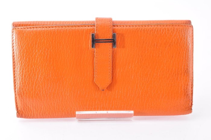 Hermès Béarn Wallet Orange Leather Long Wallet