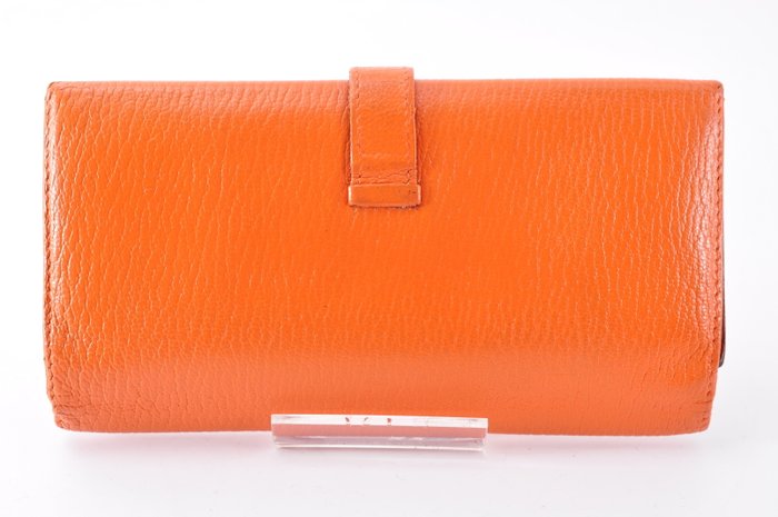 Hermès Béarn Wallet Orange Leather Long Wallet