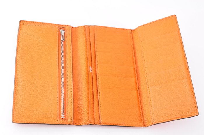 Hermès Béarn Wallet Orange Leather Long Wallet