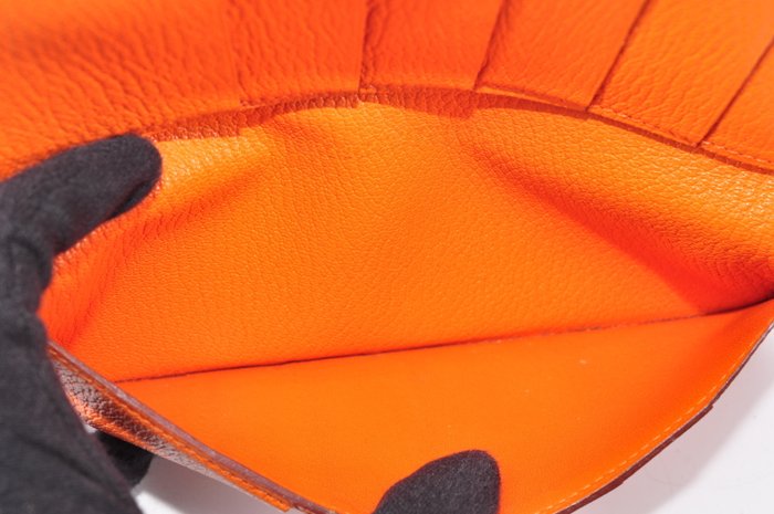 Hermès Béarn Wallet Orange Leather Long Wallet